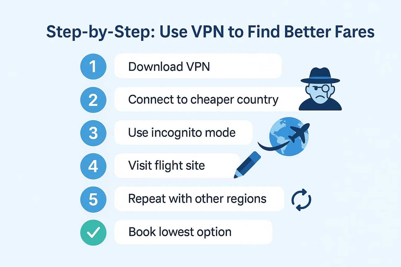 How to use VPN to find better flight price