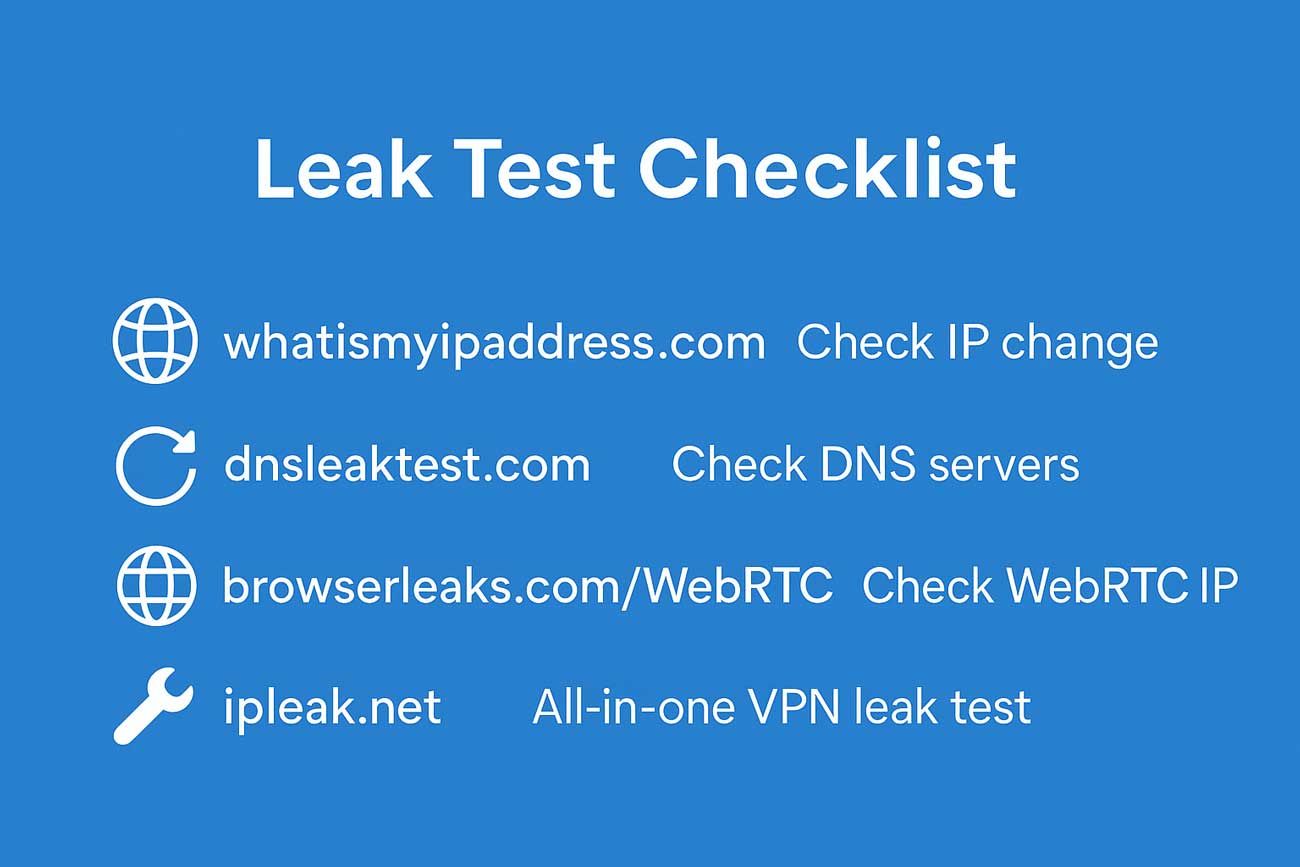Leak test checklist
