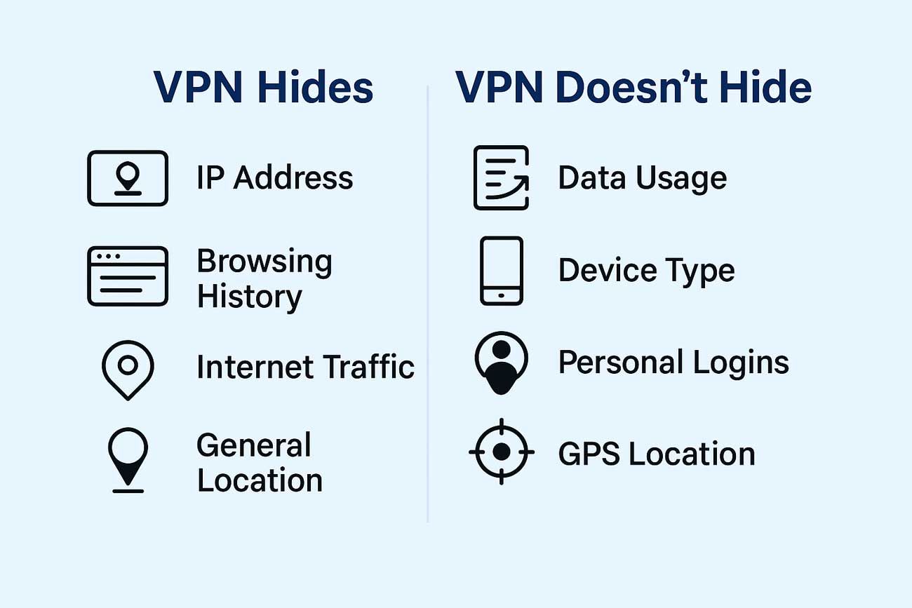 What VPN hides VS What Doesn't Hide