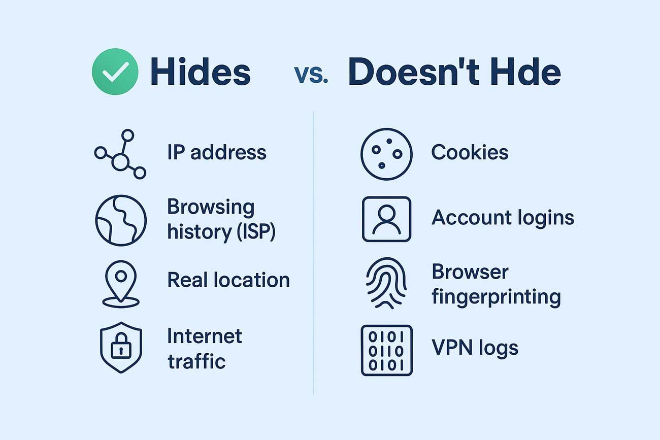 What VPN Hides and Doesn't Hide