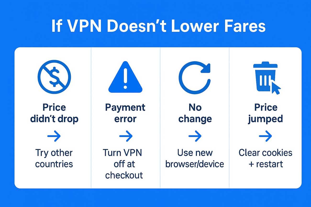 What to do if VPN does't lover flight prices