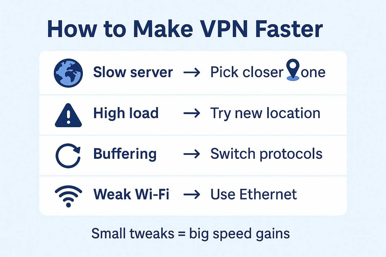 how to make vpn faster tips